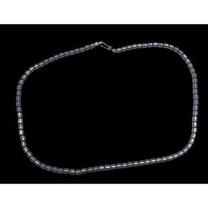 Casual Metallic Hematite Barrel Beaded Necklace